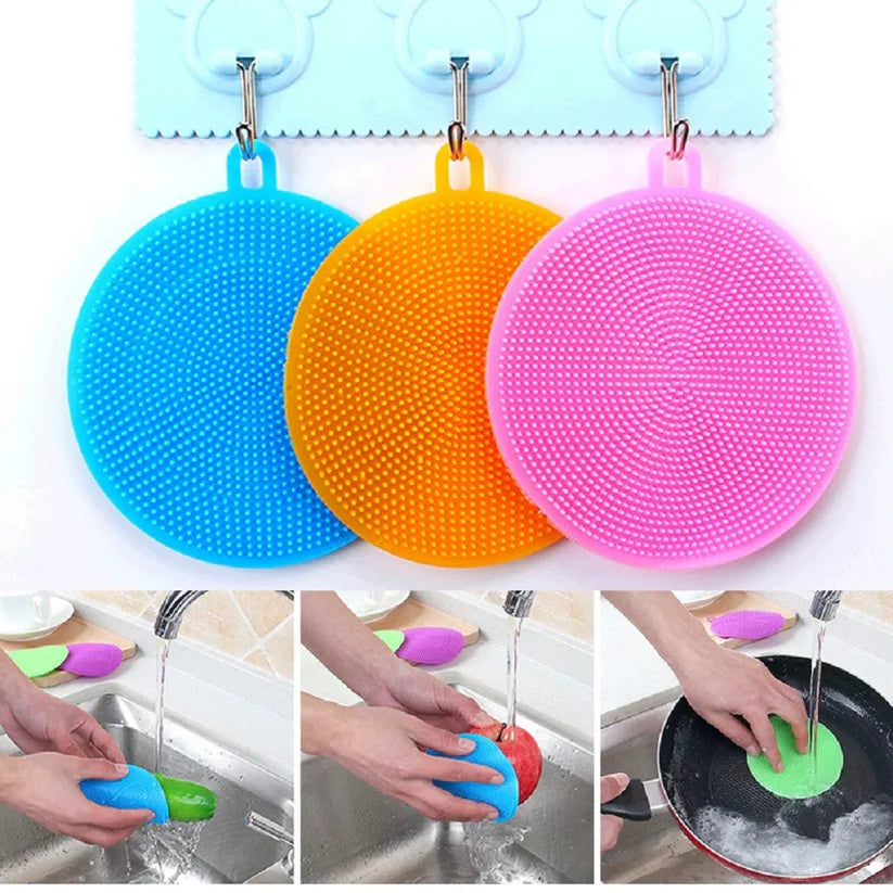 1PCS Magic Cleaning Brushes Silicone Dish Bowl Scouring Pad Kitchen Pot Pan Cleaning Brush Household Cleaning Tools
