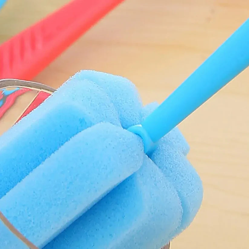 1 Pcs Sponge Bottle Cup Brush Glass Bottle Cleaning Removable Bottle Cleaning Tool Long Handle Magic Sponge Kitchen Tool