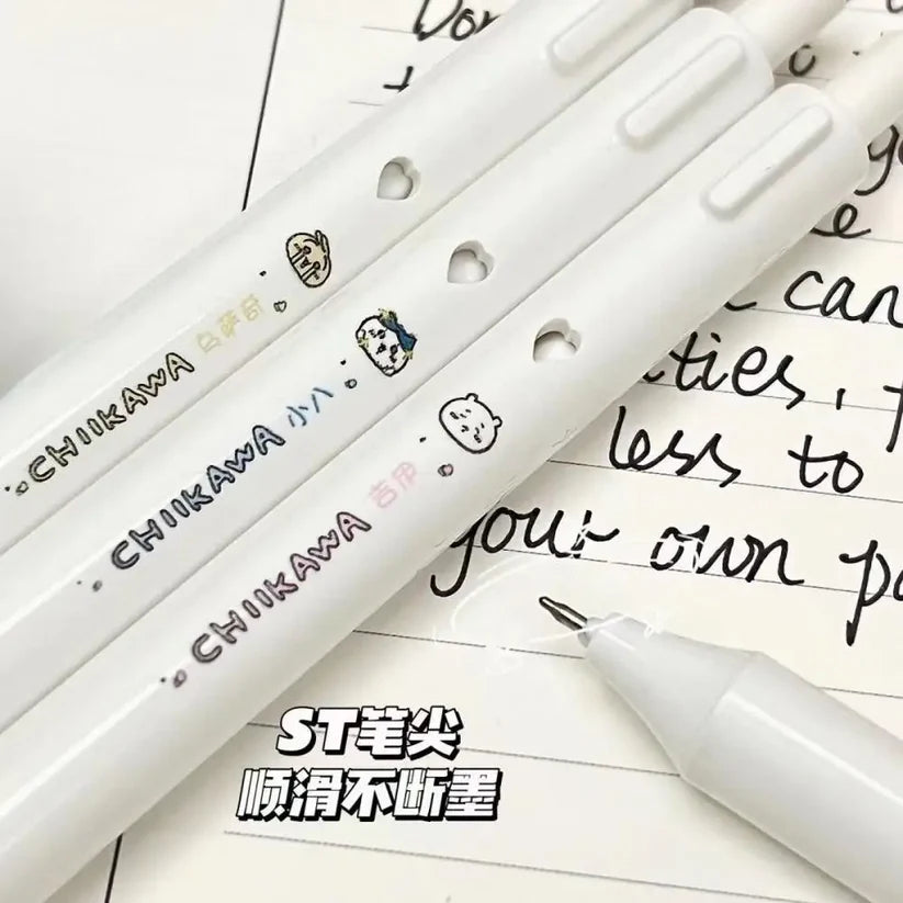 New Miniso Chiikawa Student Neutral Black Pen Cartoon High Beauty Press Pen 0.5St Quick Dry Brush Pen Cute Anime Girl Stationery