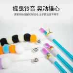 Funny Kitten Cat Teaser Interactive Toy Rod with Bell and Feather Toys for Cats Teaser Interactive Toy Rod Pet Cats Toys Stick