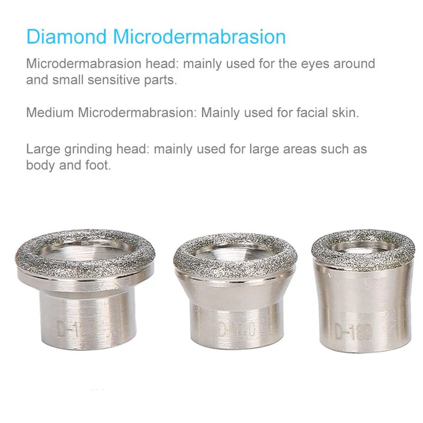 Beauty Machine Tips Tips Replacement Microdermabrasion Dermabrasion Tips with Handle Stainless Steel Filter Set