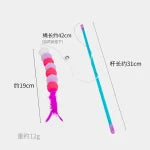 Funny Kitten Cat Teaser Interactive Toy Rod with Bell and Feather Toys for Cats Teaser Interactive Toy Rod Pet Cats Toys Stick