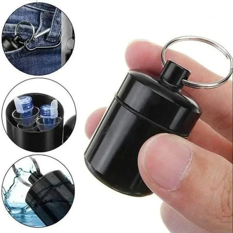 1PC Waterproof Aluminum Pill Box Case Bottle Metal Mini Cache Drug Holder Container Keychain Medicine Box Health Care