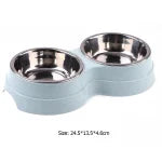 Double Pet Bowls Dog Food Water Feeder Stainless Steel Pet Food Water Bowls Feeder Cat Puppy Feeding Supplies Dog Accessories